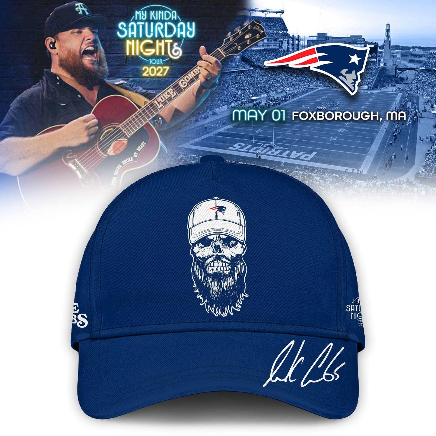 New England Patriots x Luke Combs My Kinda Saturday Night Tour 2027 Jersey