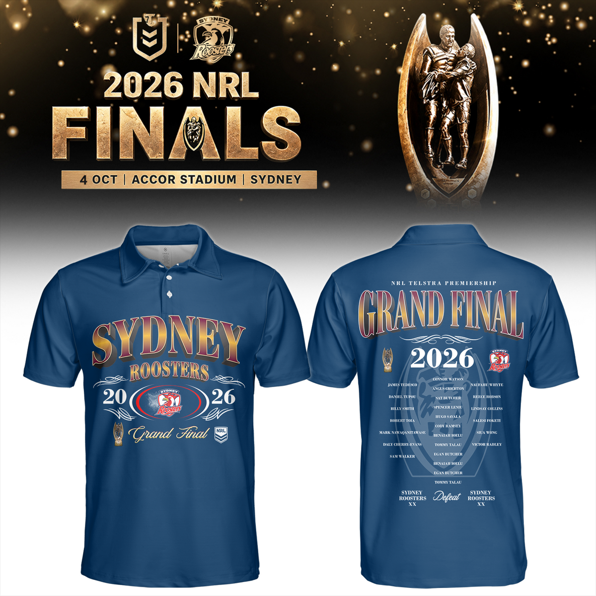 ,,.Sydney Roosters 🏆 NRL Premiers 2026 PoLo