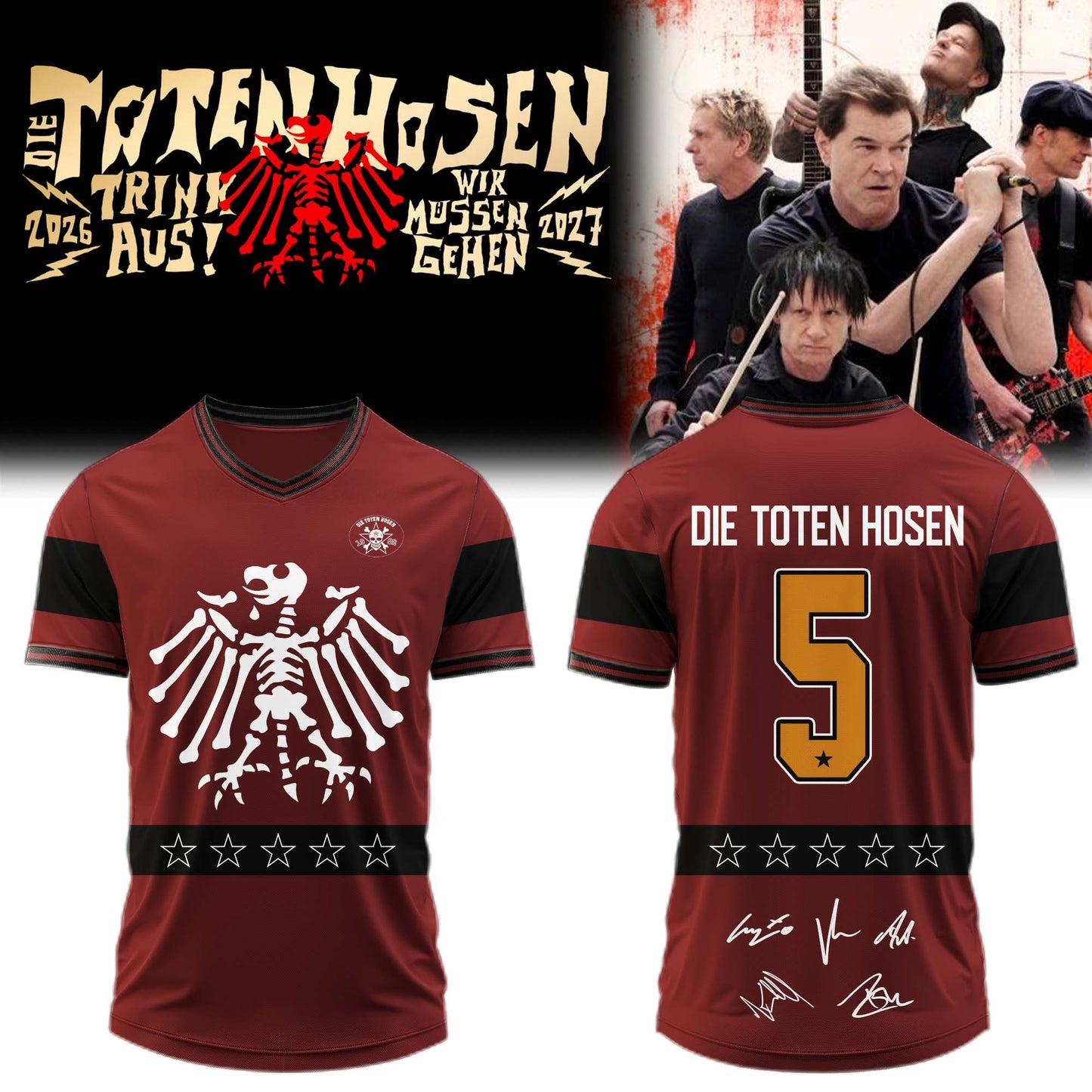 ,,.Die Toten Hosen Trink Aus! Wir Müssen Gehen Tour 2026/27 – Jersey