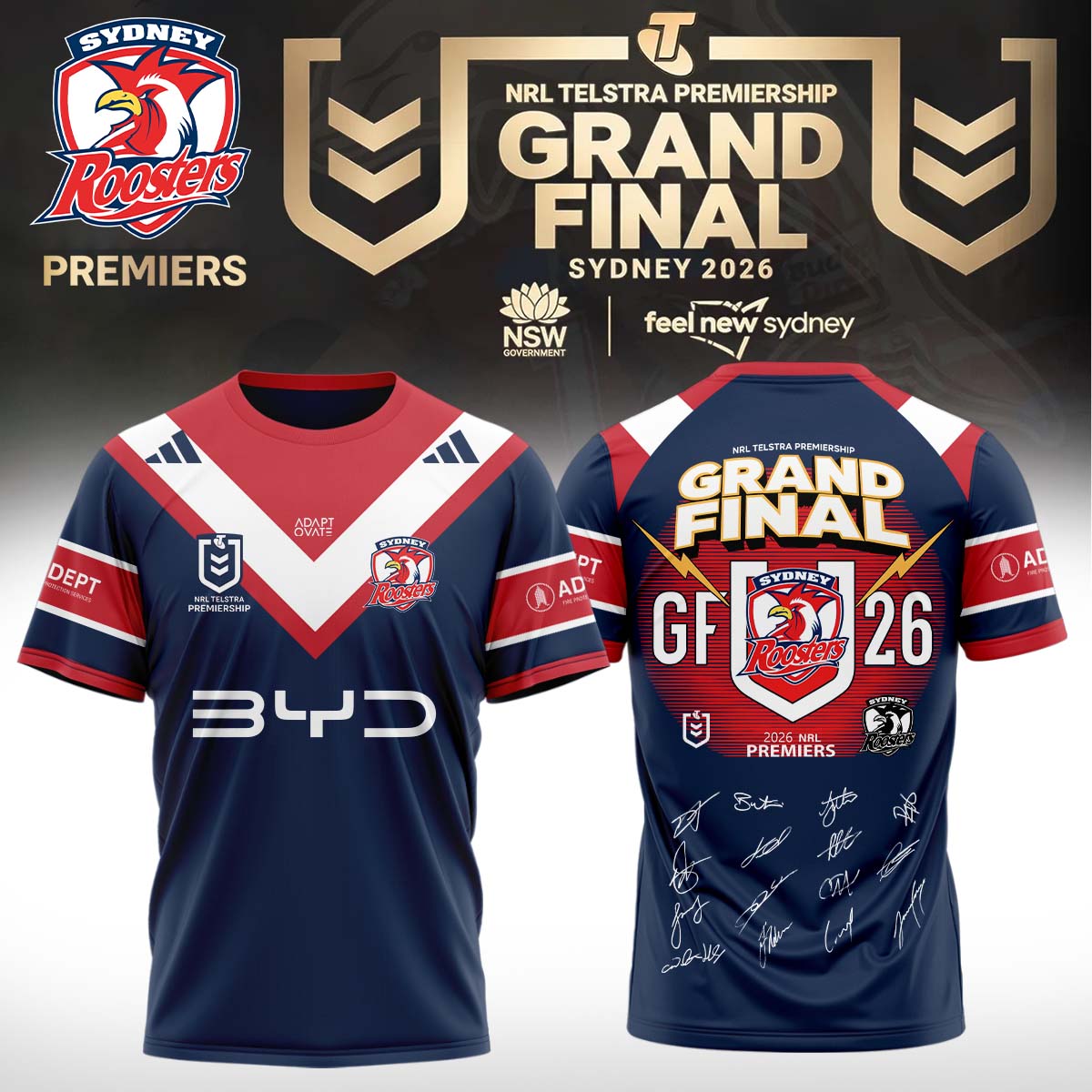 ,,,Sydney Roosters 🏆 NRL Premiers 2026 T-shirt