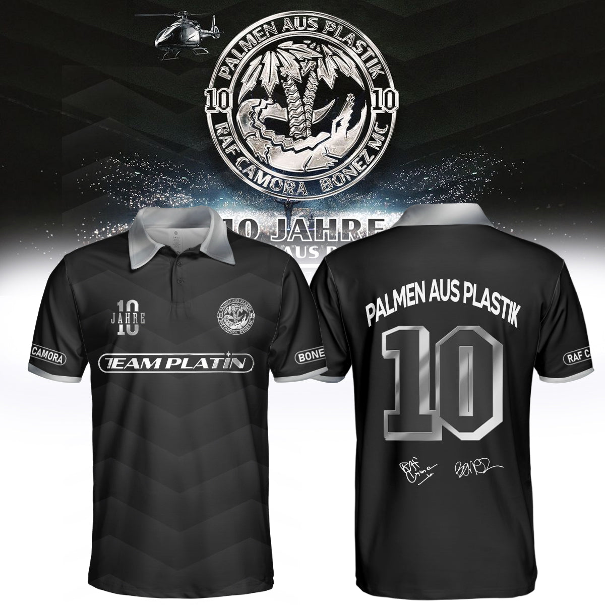RAF Camora & Bonez MC “10 Jahre Palmen aus Plastik Tour” . Limited Edition Signature Polo