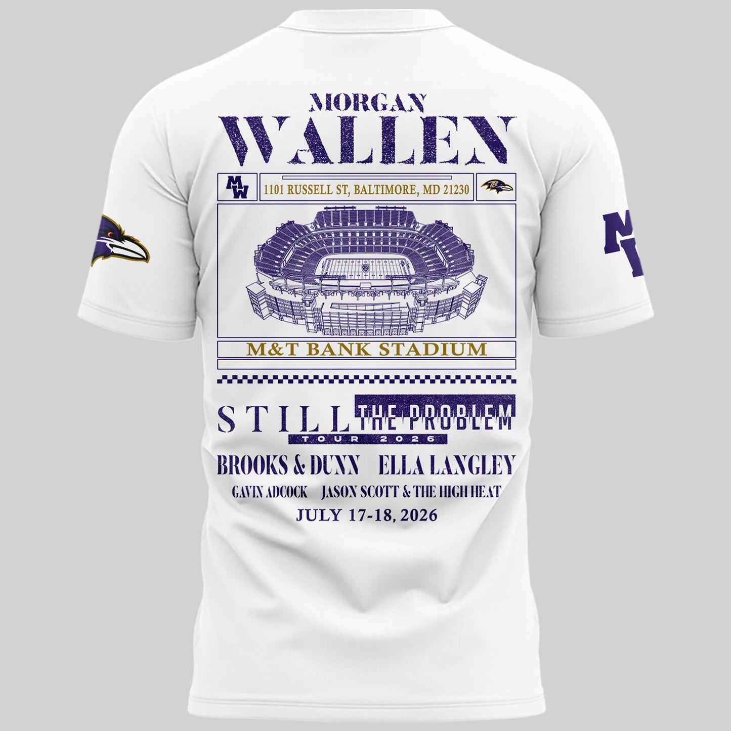 Exclusive Version Baltimore Ravens x MW White Tshirt 2026