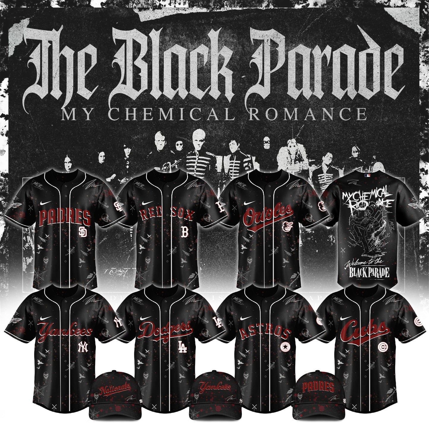 All Team x MCR The Black Parade Tour 2026 Jersey Limited Edition V1