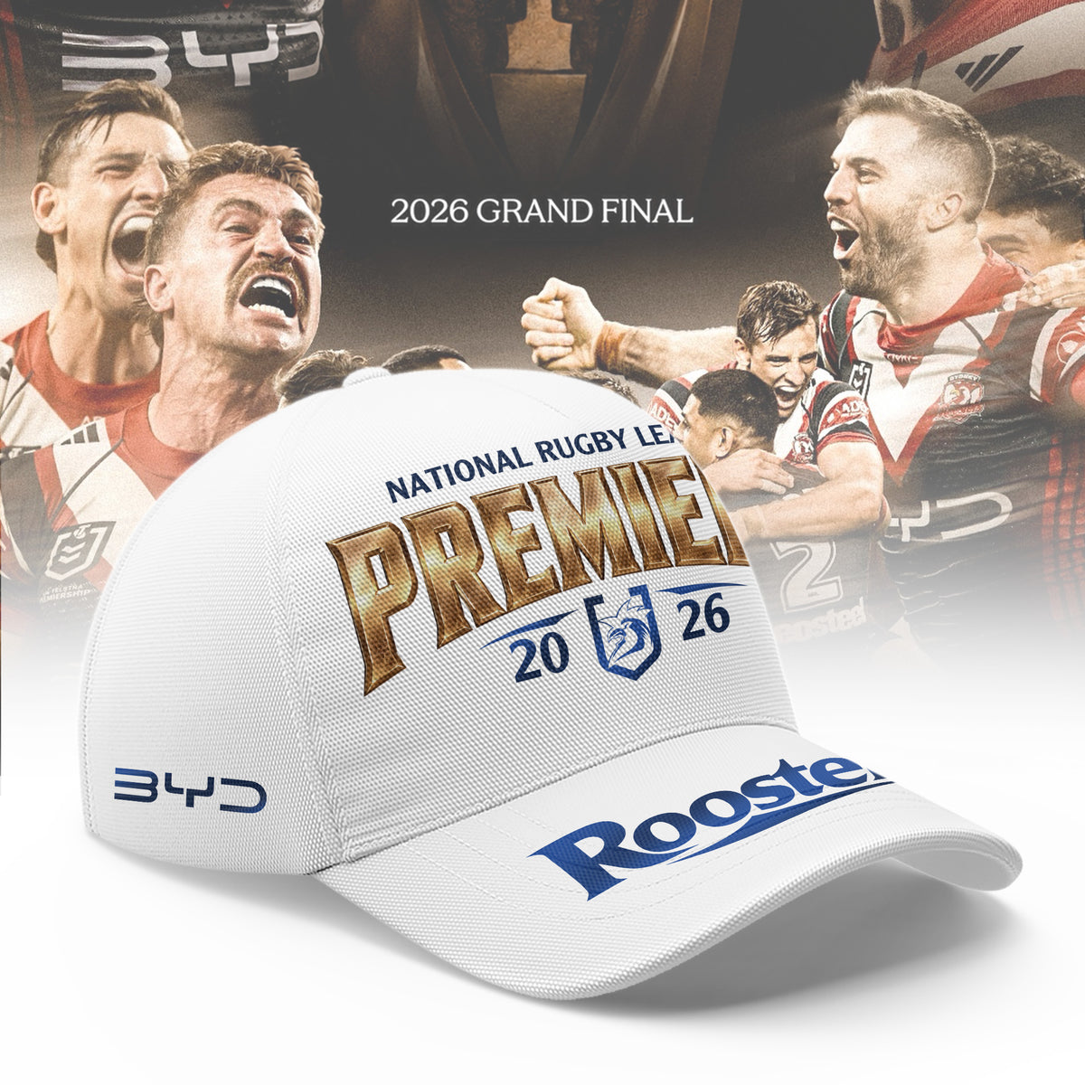 Limited Edition Sydney Roosters 2026 NRL Premiers Cap