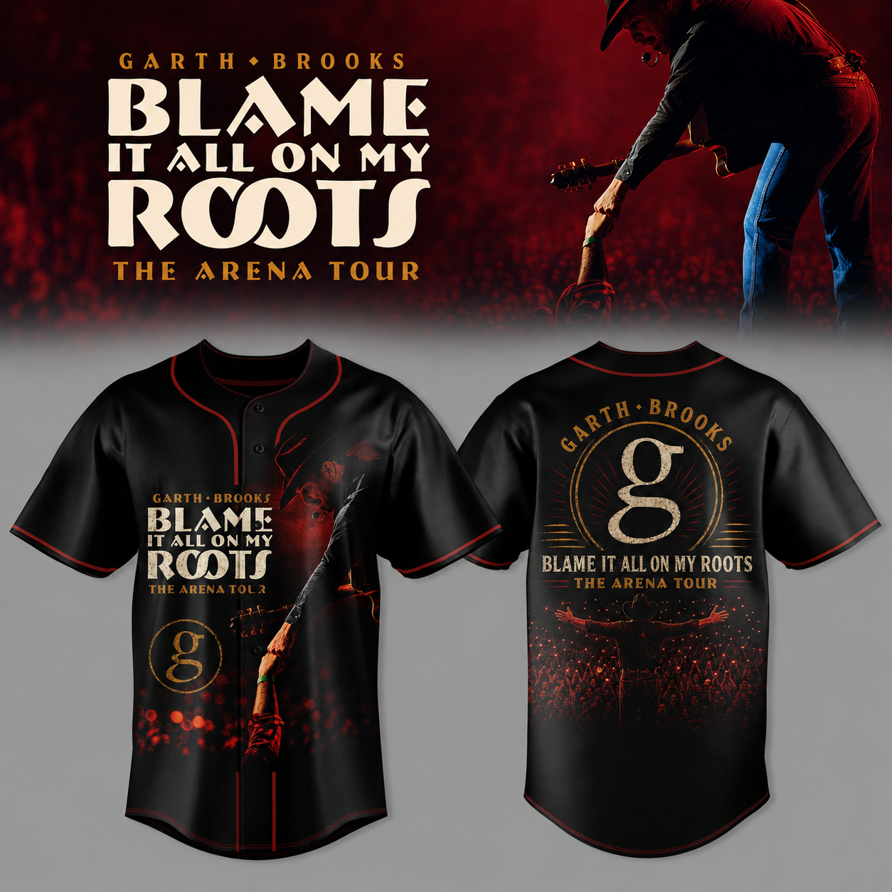 Garth Brooks – ARENA TOUR COLLECTION Baseball Jersey 2