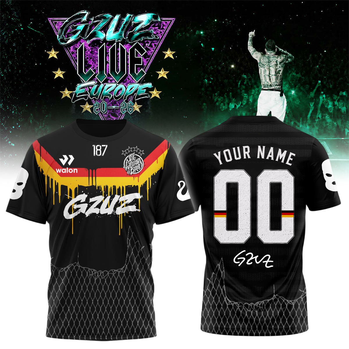 ,..GZUZ “LIVE EUROPE TOUR 2026” Signed – Shirt (Custom Name & Custom Number)