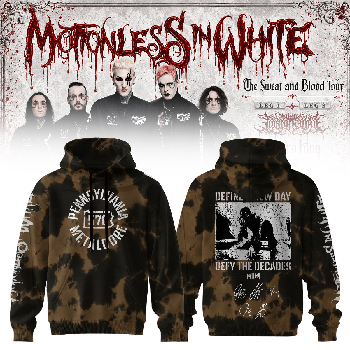 ,Motionless In White “The Sweat and Blood Tour 2026” Signature Limited Edition – Hoodie
