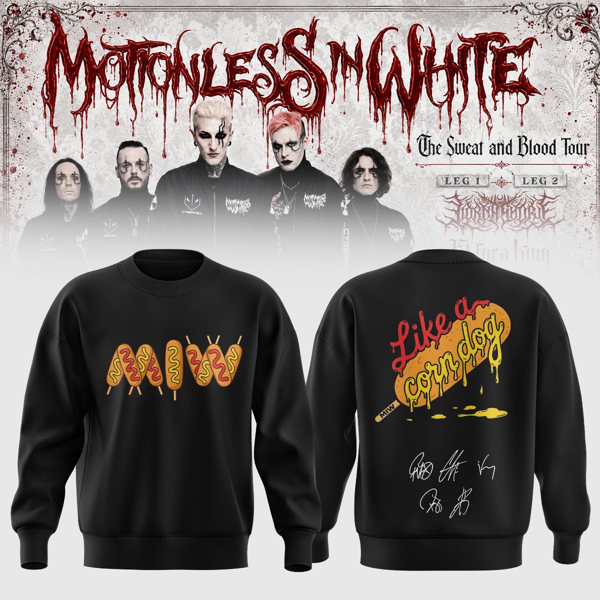 Motionless In White “The Sweat and Blood Tour 2026” Signature Limited Edition – Sweatshirt