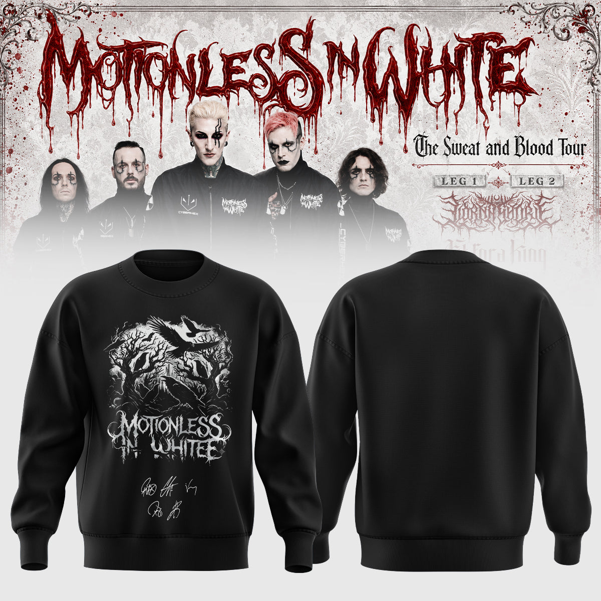 Motionless In White “The Sweat and Blood Tour 2026” Signature Limited Edition – Sweatshirt