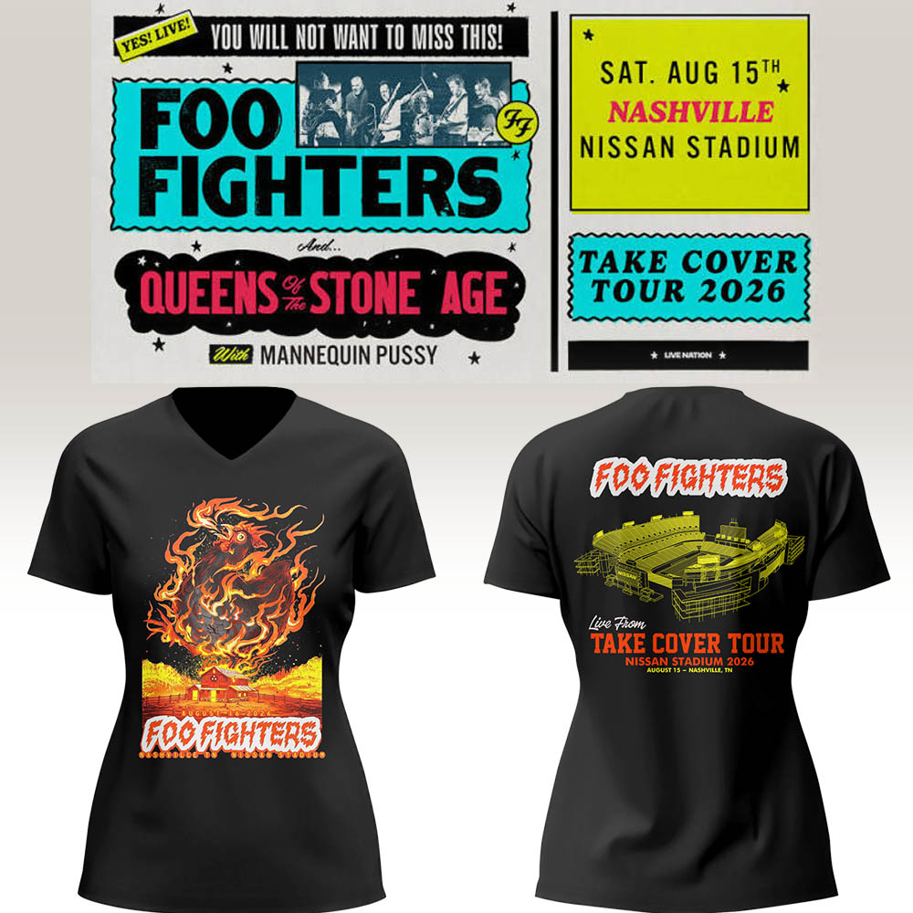 FF 🎸🎤 “Take Cover Tour 2026” in Nashville,TN V-neck TShirt
