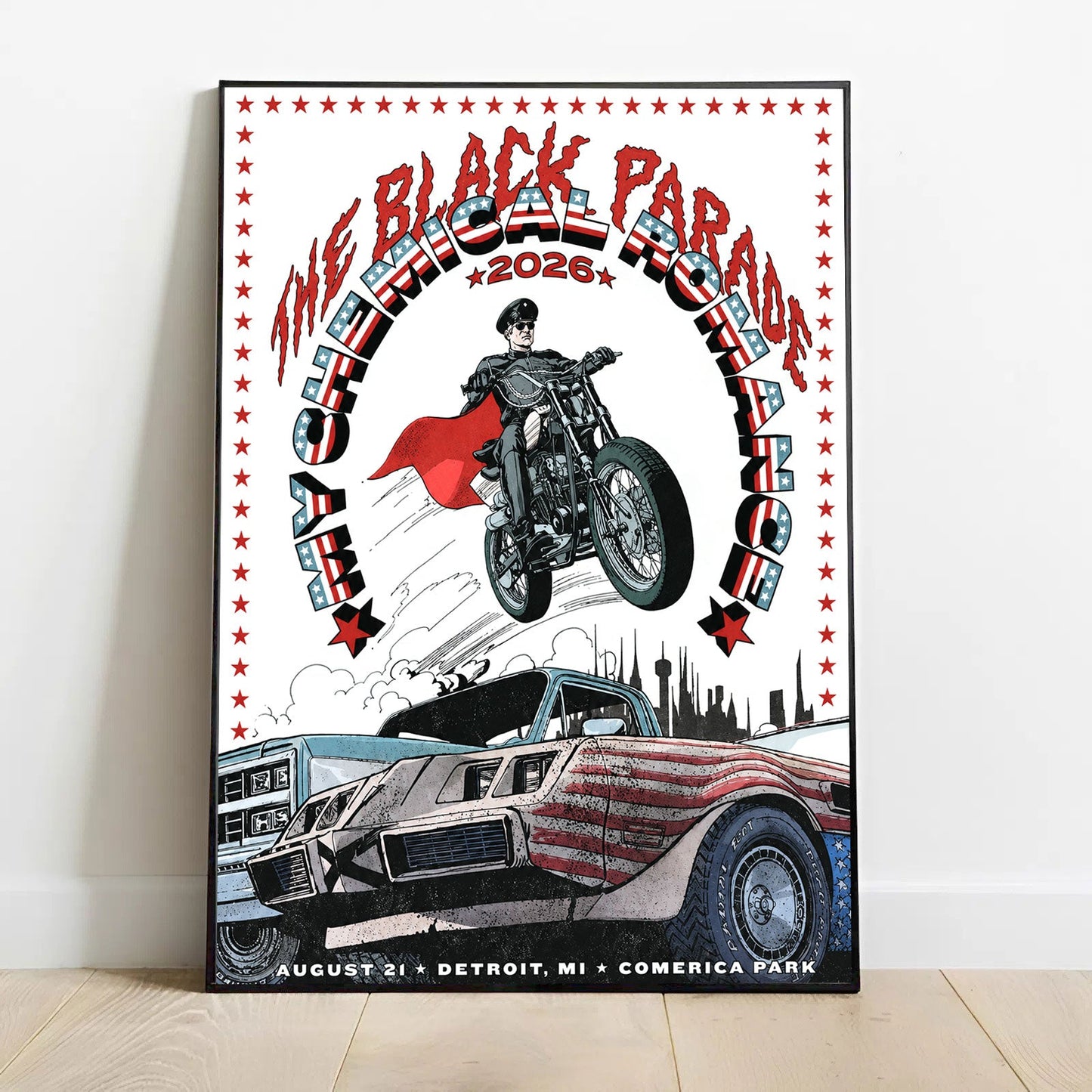 Limited Edition MCR Long Live The Black Parade Tour 2026 At Detroit Poster