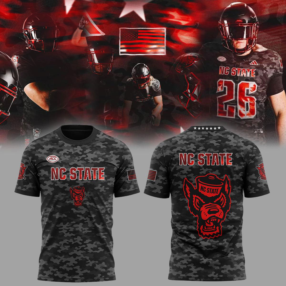 NC State Wolfpack 2026 Military Appreciation Limited Camo Shirt