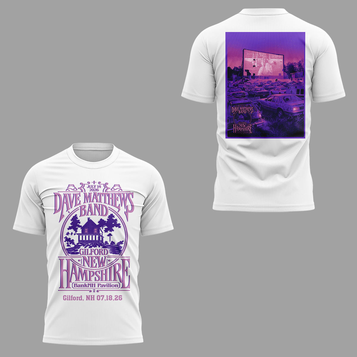 Dave Matthews Band - Limited Edition Summer Tour 2026 At Gilford T-shirt 3