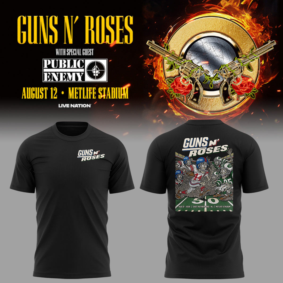 Limited Edition Guns N’ Roses Tour 2026 Tshirt