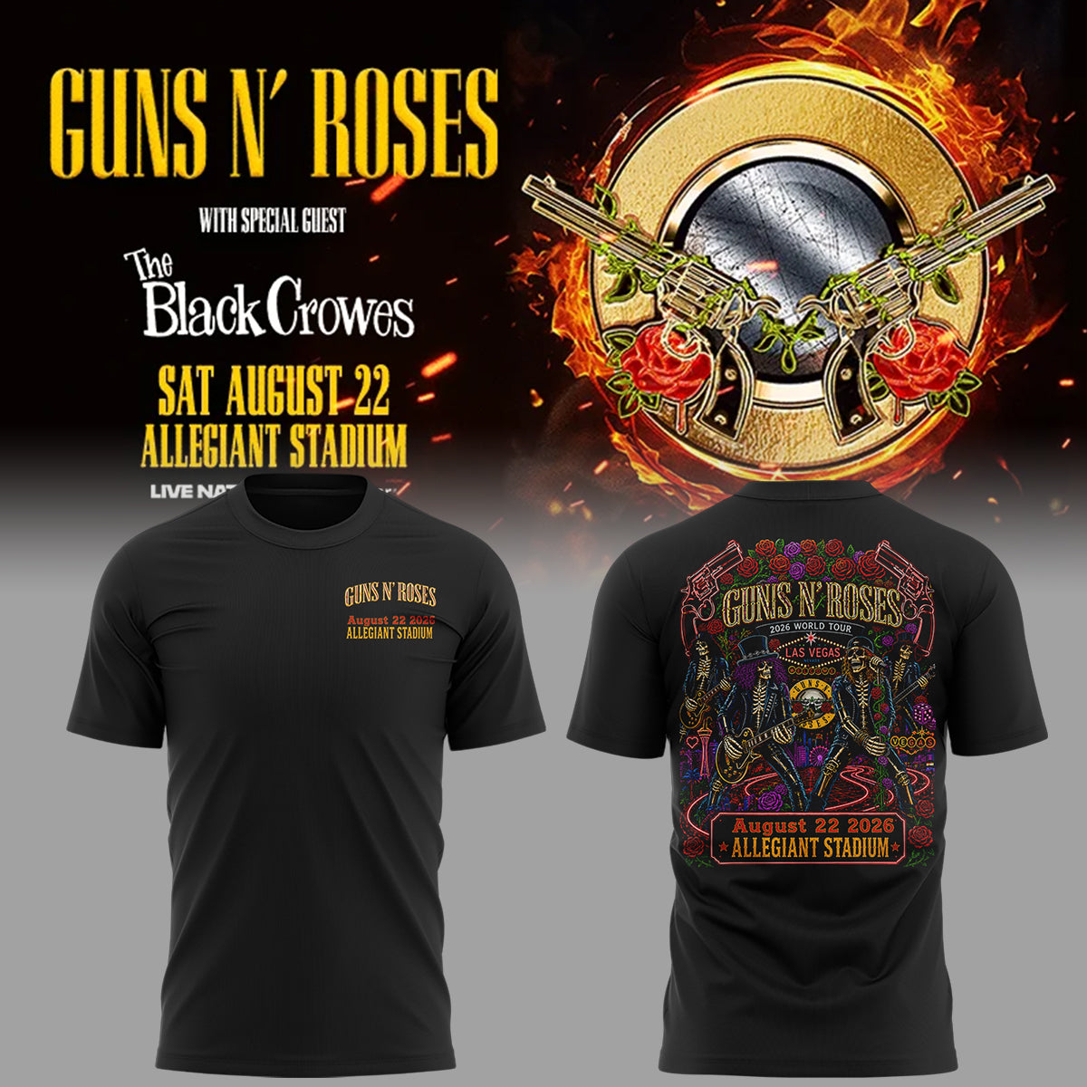 Limited Edition Guns N’ Roses Tour 2026 TShirt