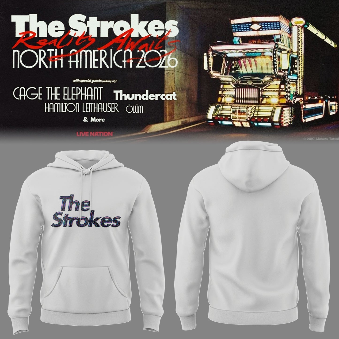 Limited Edition The Strokes Reality Awaits Tour 2026 Hoodie