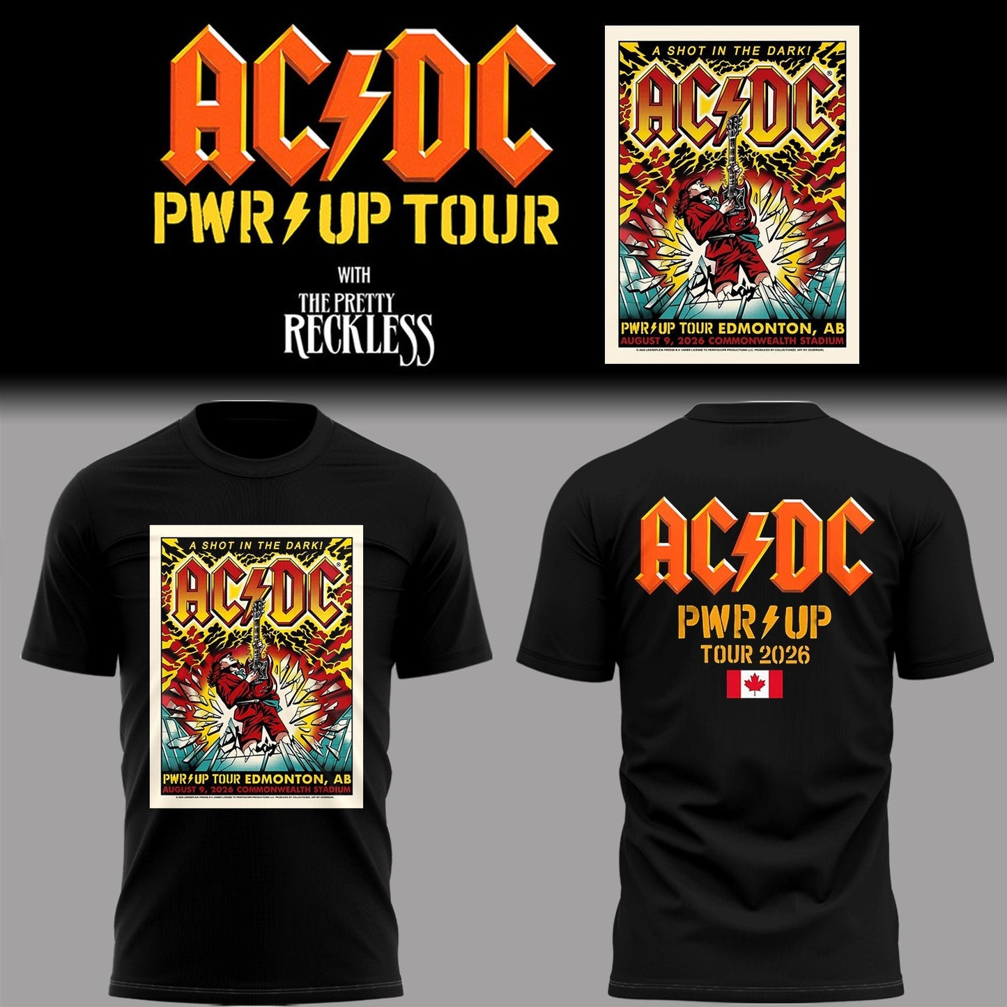 Limited Edition Power Up Tour 2026 in Edmonton,AB Shirt