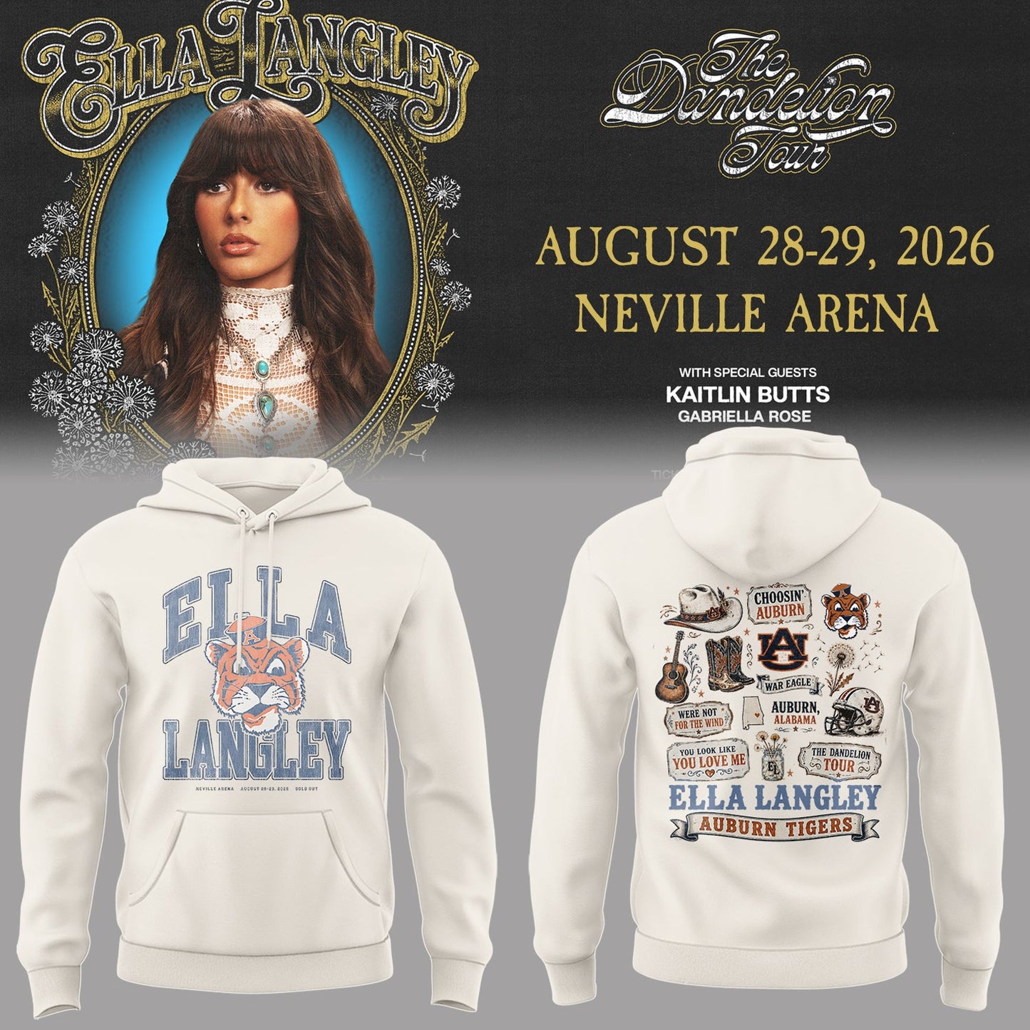 E.Langley “The Dandelion Tour” in Auburn,AL Hoodie