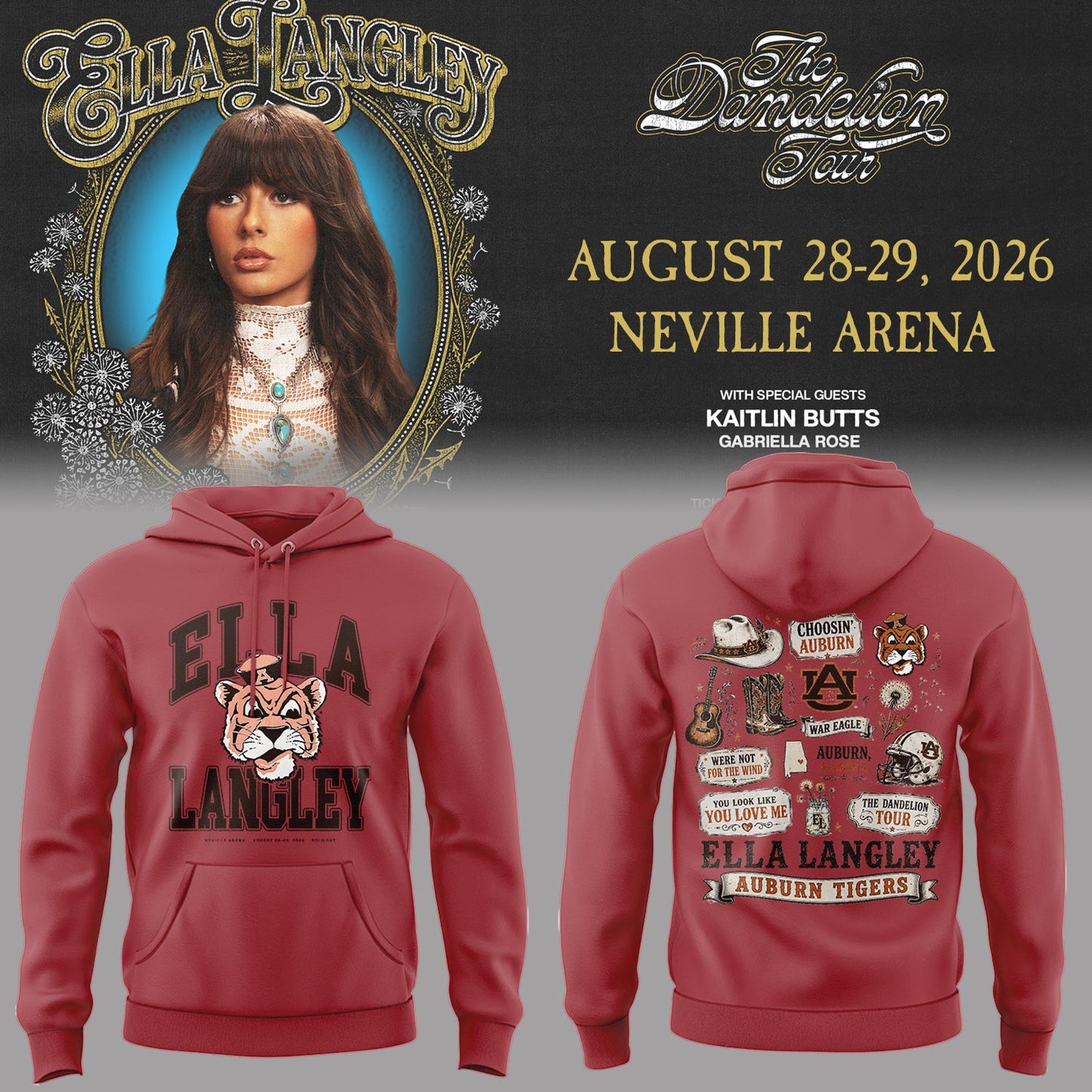E.Langley “The Dandelion Tour” in Auburn,AL Hoodie