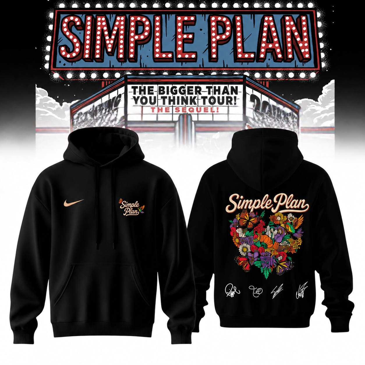 ,Simple Plan " The Bigger Than You Think! Tour " Signature Limited Edition - Hoodie