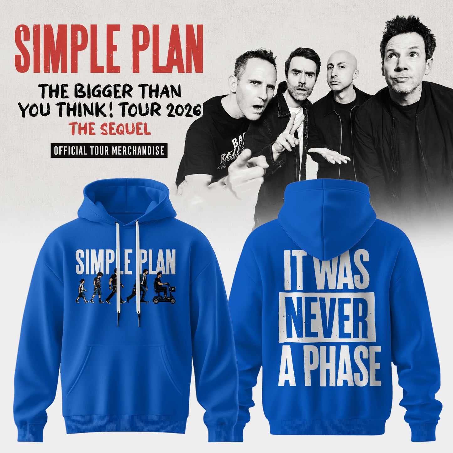 The Bigger Than You Think Tour 2026 Premium 3D Graphic Hoodie – Blue Pop Punk Vibe
