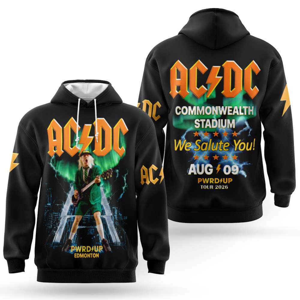 AC/DC Power Up Tour 2026 - Edmonton, AL Canada 3D Unisex Hoodie