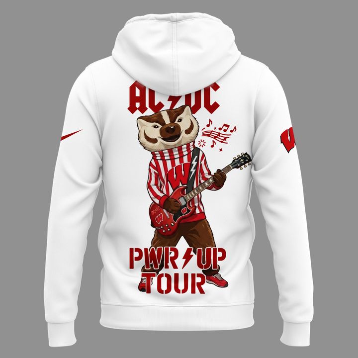 Limited Hoodie AC/DC x Wisconsin Badgers Football - Power Up Tour 2026 Hoodie