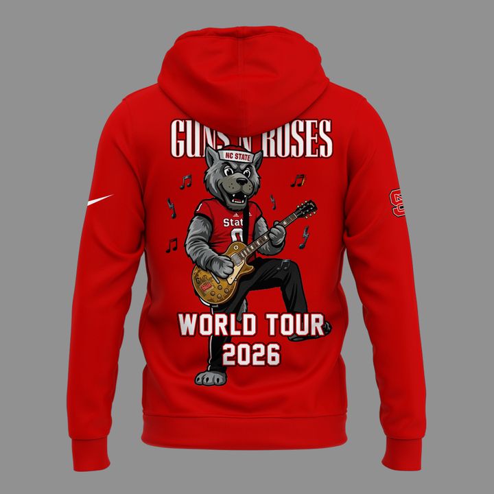 09. New Hoodie Guns N' Roses x NC State Football - World Tour 2026 Hoodie