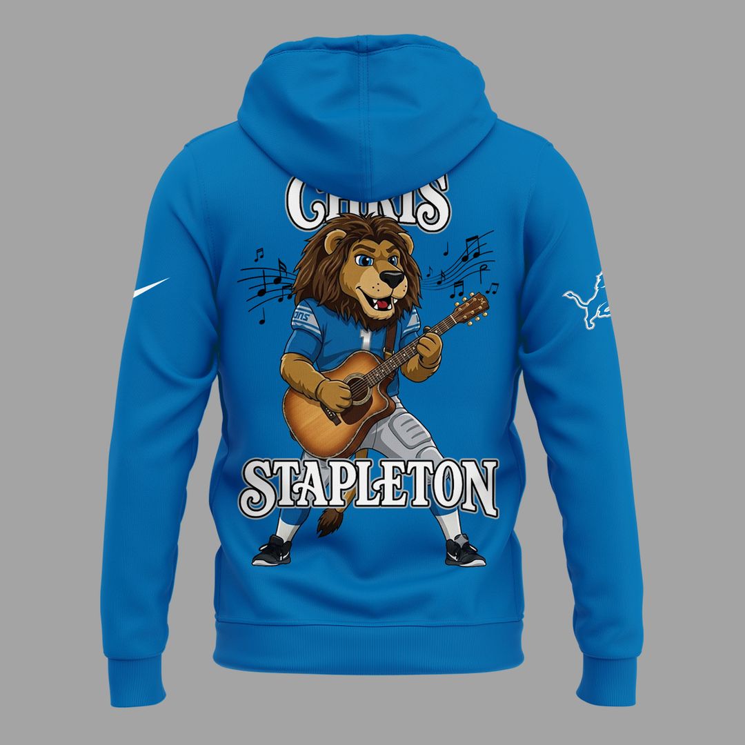 16. New Blue Hoodie Chris Stapleton x Detroit Lions - All American Road Show Hoodie