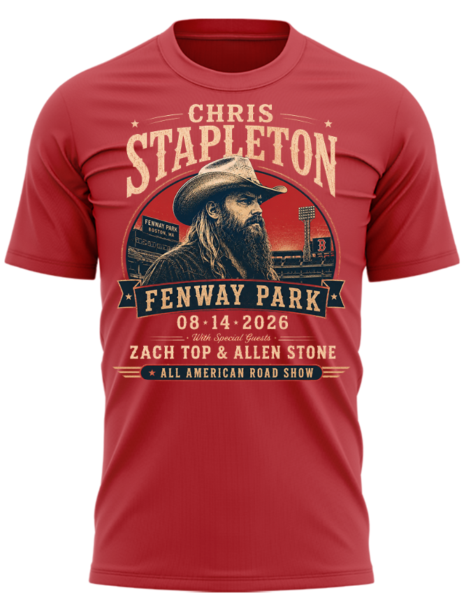 2. Limited Edition Chris Stapleton x Fenway Park – All-American Road Show 2026 T-Shirt