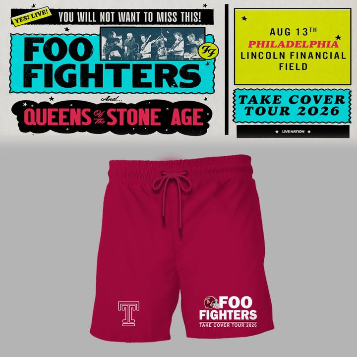 01. Newest Shirt Foo Fighters x Temple Football - Take Cover Tour 2026 T-Shirt