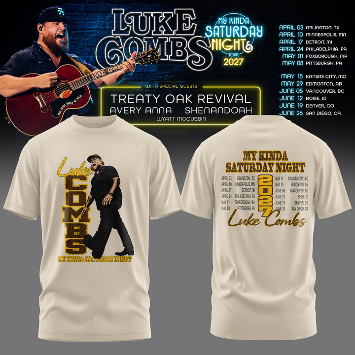 42. New Shirt My Kinda Saturday Night Tour 2027 - Luke Combs T-Shirt
