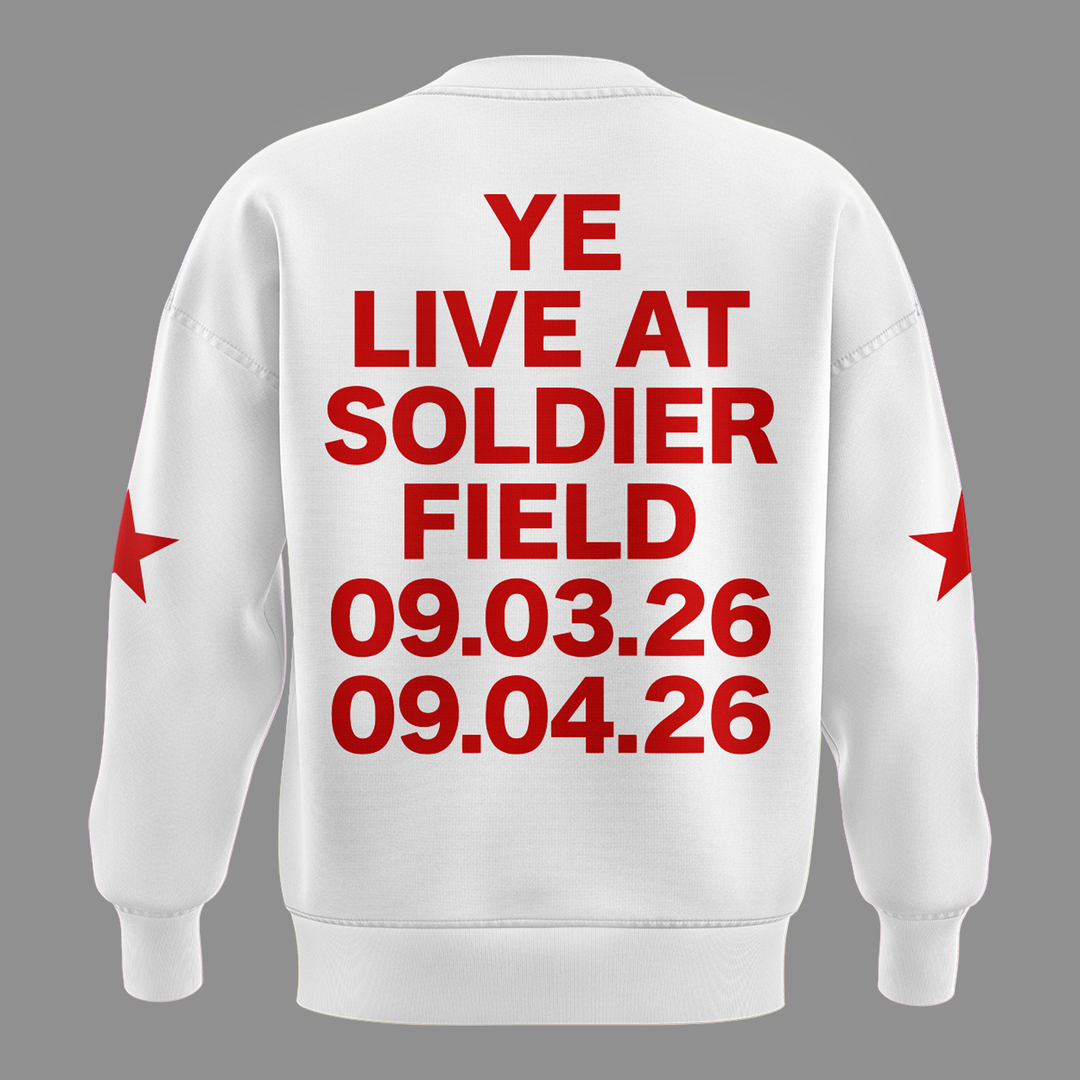 YE LIVE AT SOLDIER FIELD SWEATSHIRT (WHITE)-2026 Ye Live Concert Tour