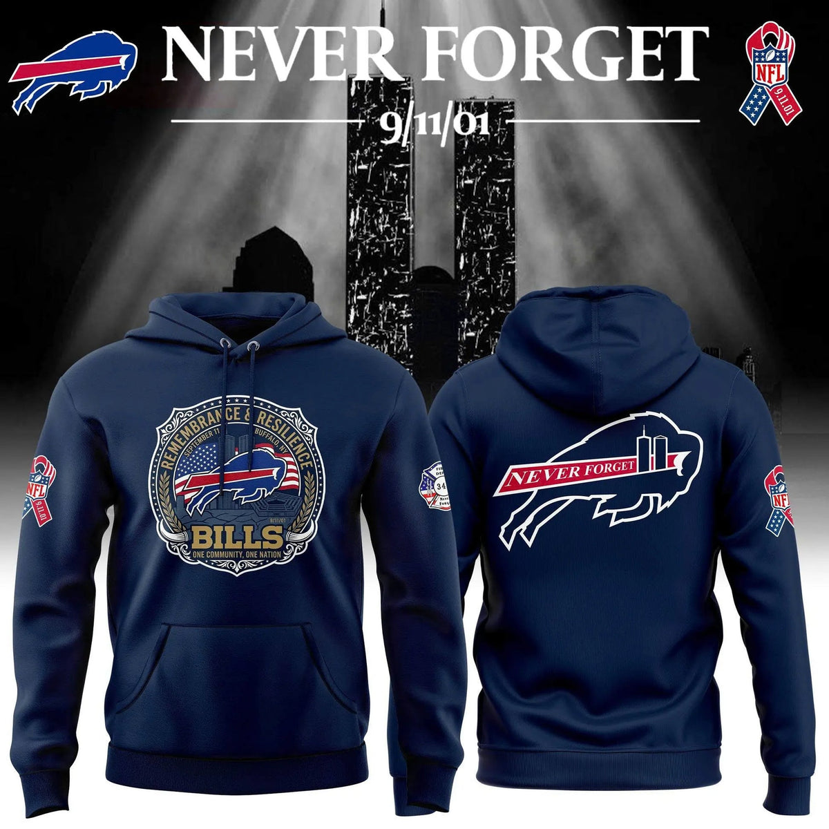 Limited Edition 9/11/01 Never Forget Hoodie