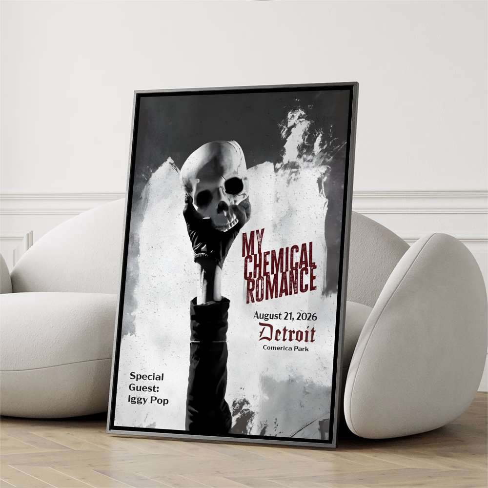 Limited Edition MCR Long Live The Black Parade Tour 2026 At Detroit Poster