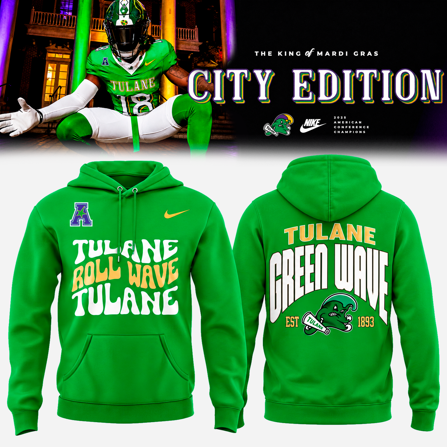 Tulane Football - Green Wave "City Edition" 2026