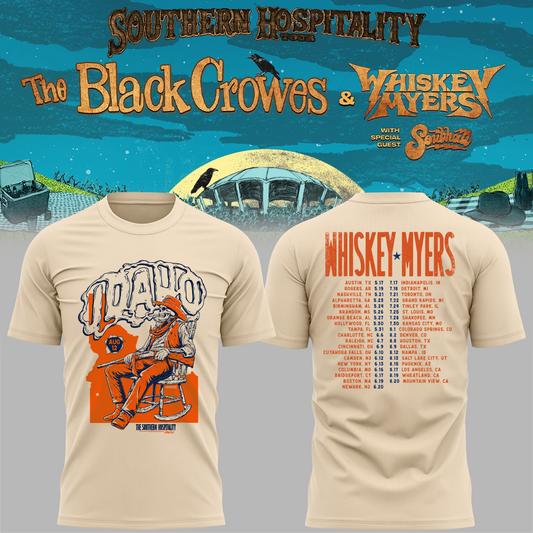 Limited Edition Whiskey Myers Southern Hospitality Tour In Nampa, Idaho T-Shirt