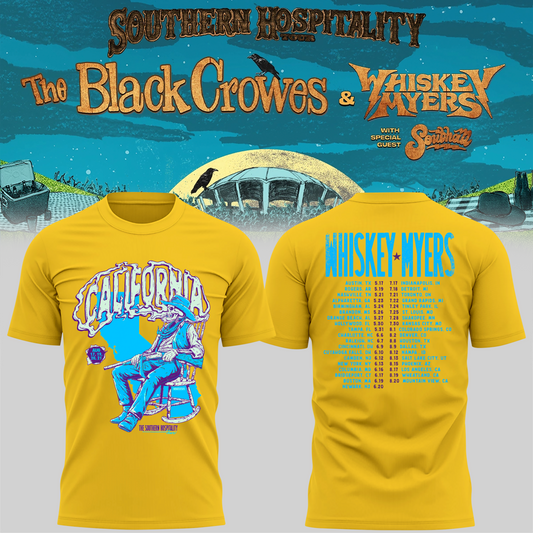 Limited Edition Whiskey Myers Southern Hospitality Tour In CA T-Shirt 4