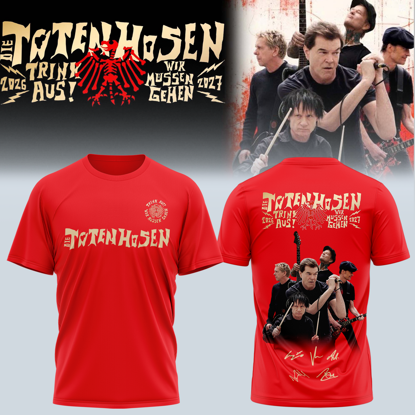 ,,.Die Toten Hosen Trink Aus! Wir Müssen Gehen Tour 2026/27 – Tshirt