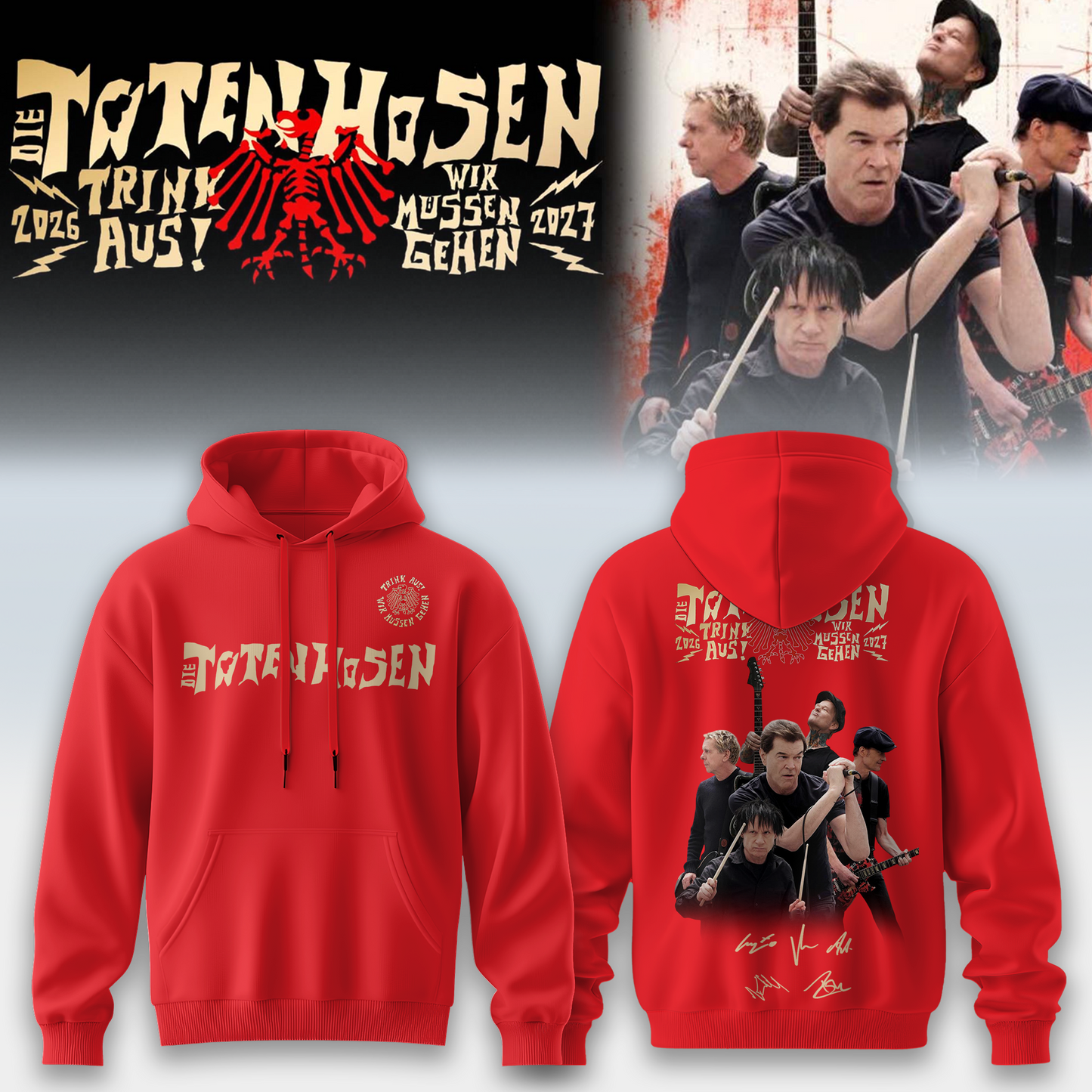 ,,.Die Toten Hosen Trink Aus! Wir Müssen Gehen Tour 2026/27 – Hoodie