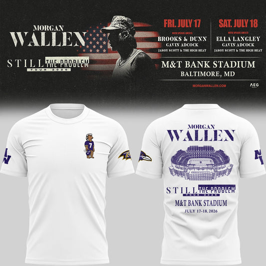 1.Special New Edition Baltimore Ravens x MW White Tshirt 2026