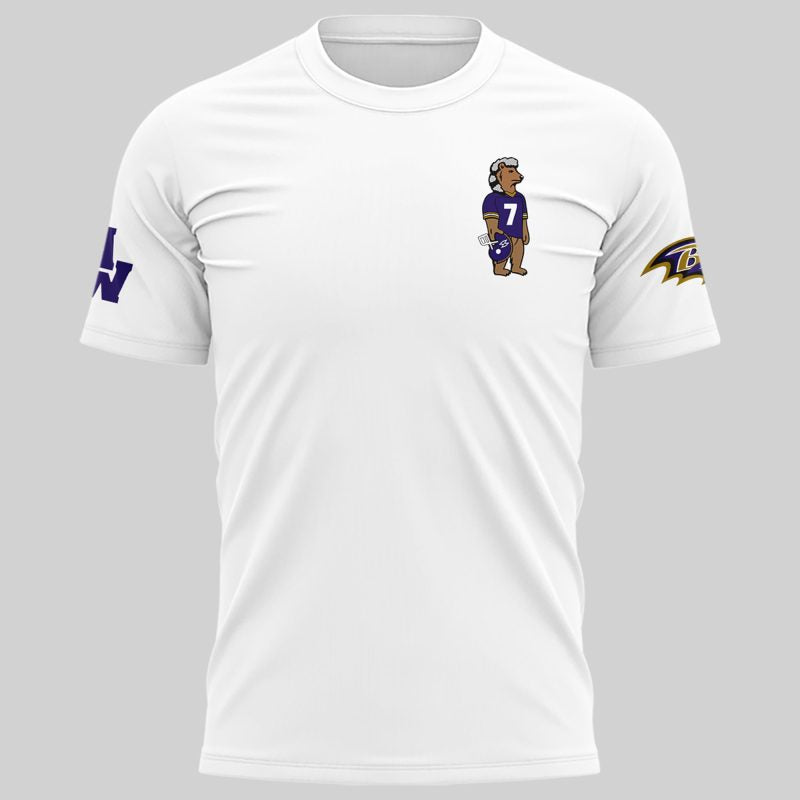1.Special New Edition Baltimore Ravens x MW White Tshirt 2026