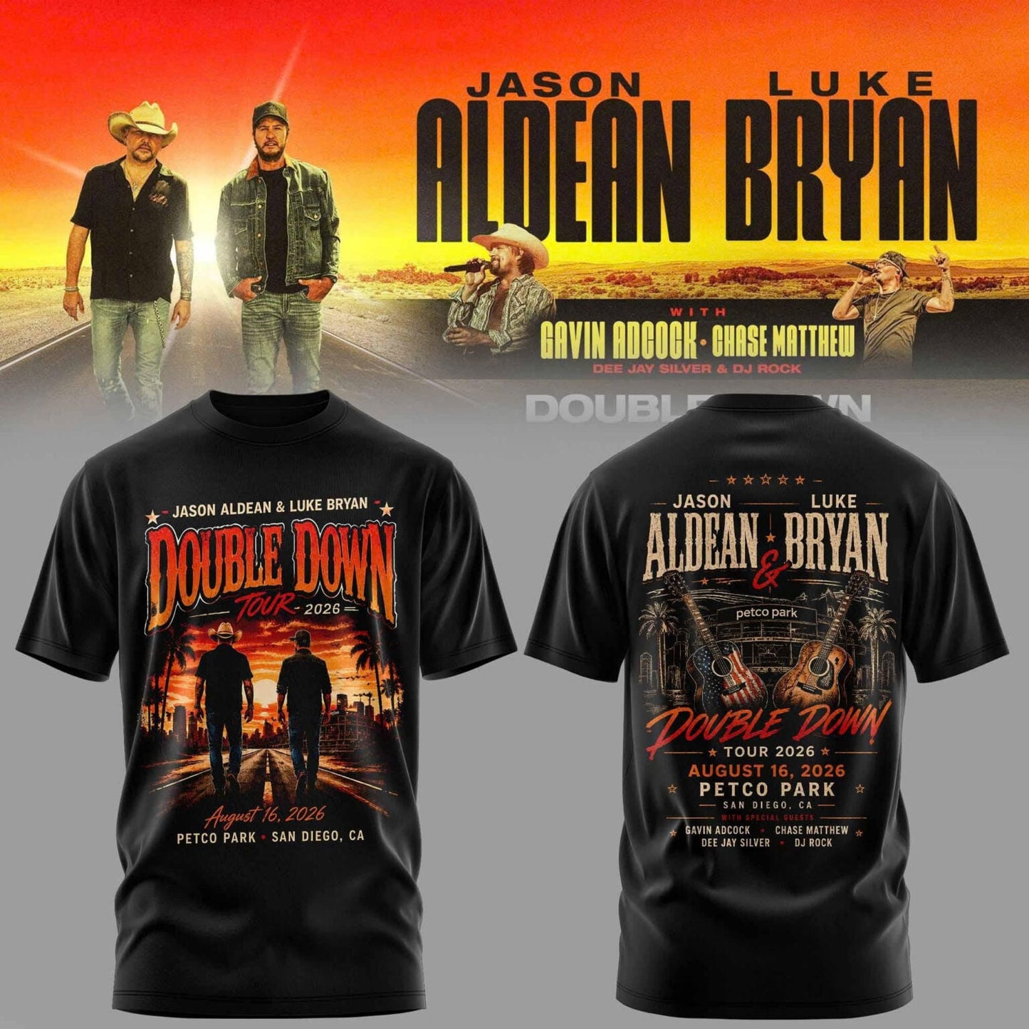 Jason Aldean & Luke Bryan – Double Down Tour 2026 T-Shirt