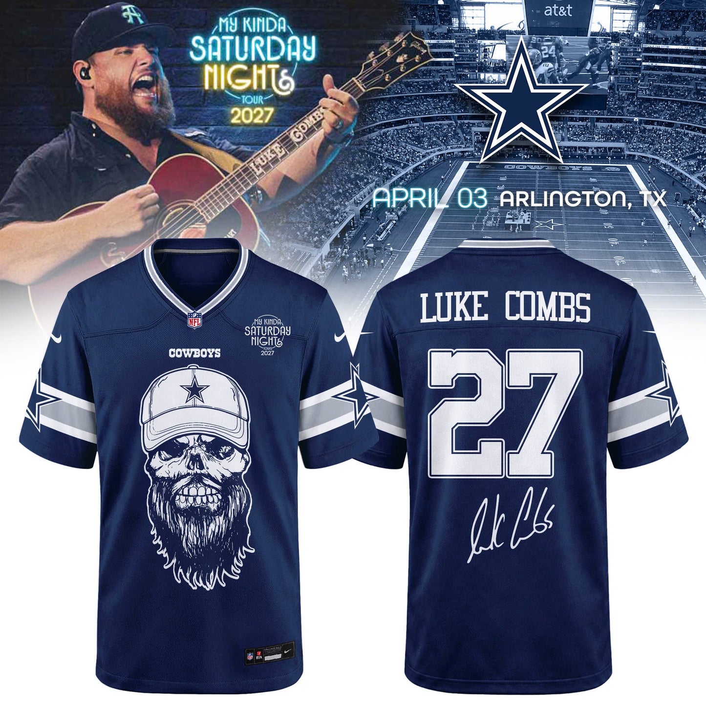 Dallas Cowboys x Luke Combs My Kinda Saturday Night Tour 2027 Jersey