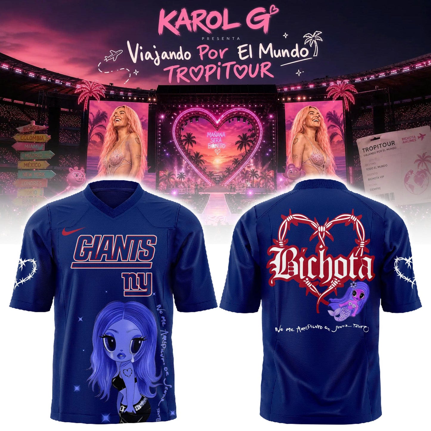 Karol G Viajando Por El Mundo TropiTour 2026 Jersey v2