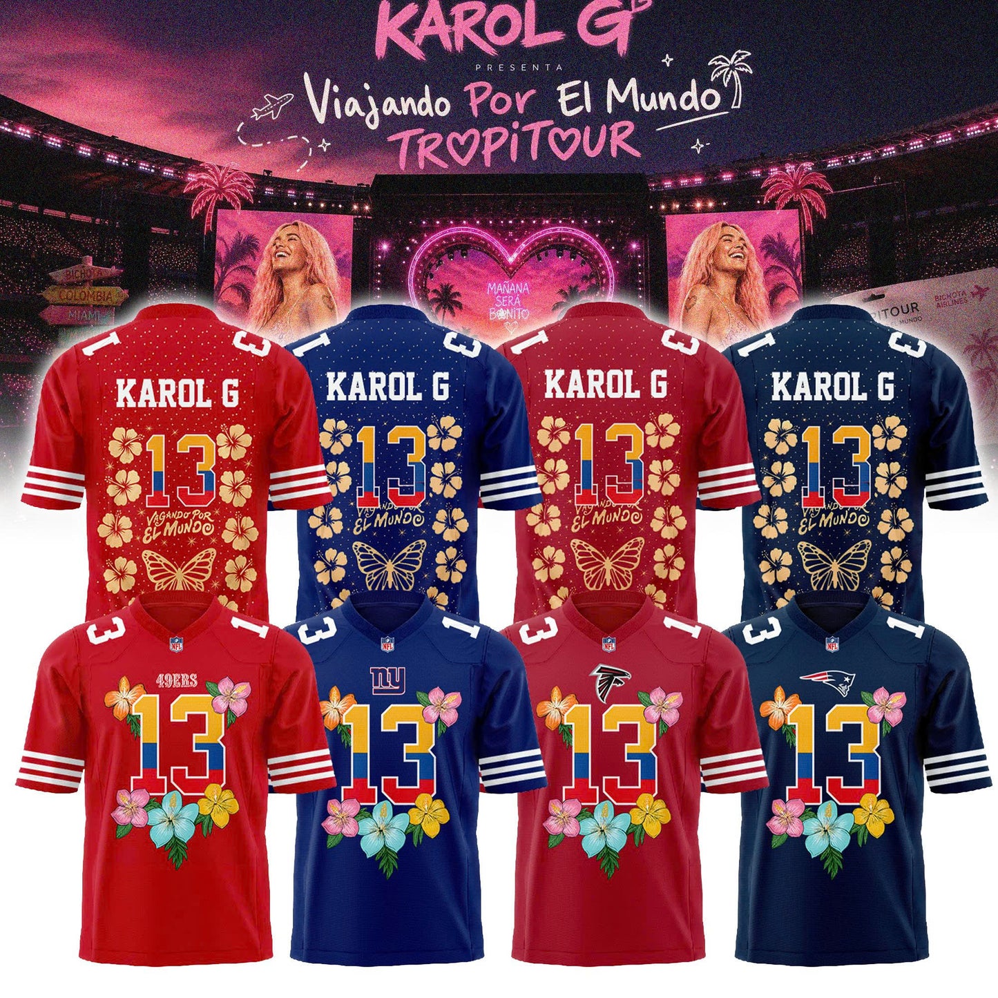 Karol G Viajando Por El Mundo TropiTour 2026 Jersey