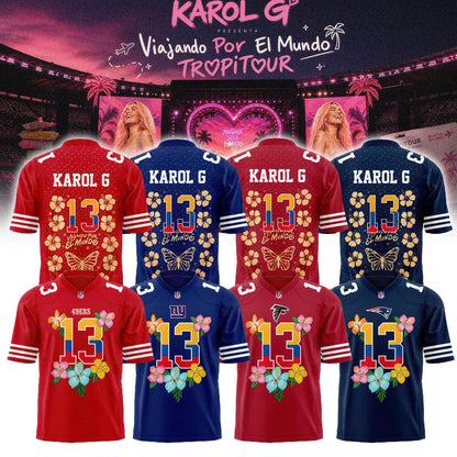 Karol G Viajando Por El Mundo TropiTour 2026 Jersey