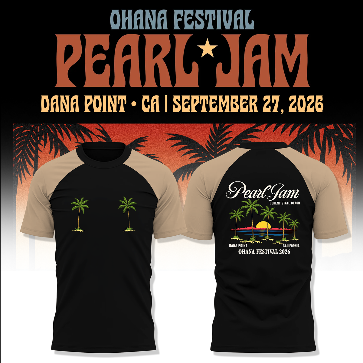 Pearl Jam Ohana Festival Dana Point 2026 T-Shirt