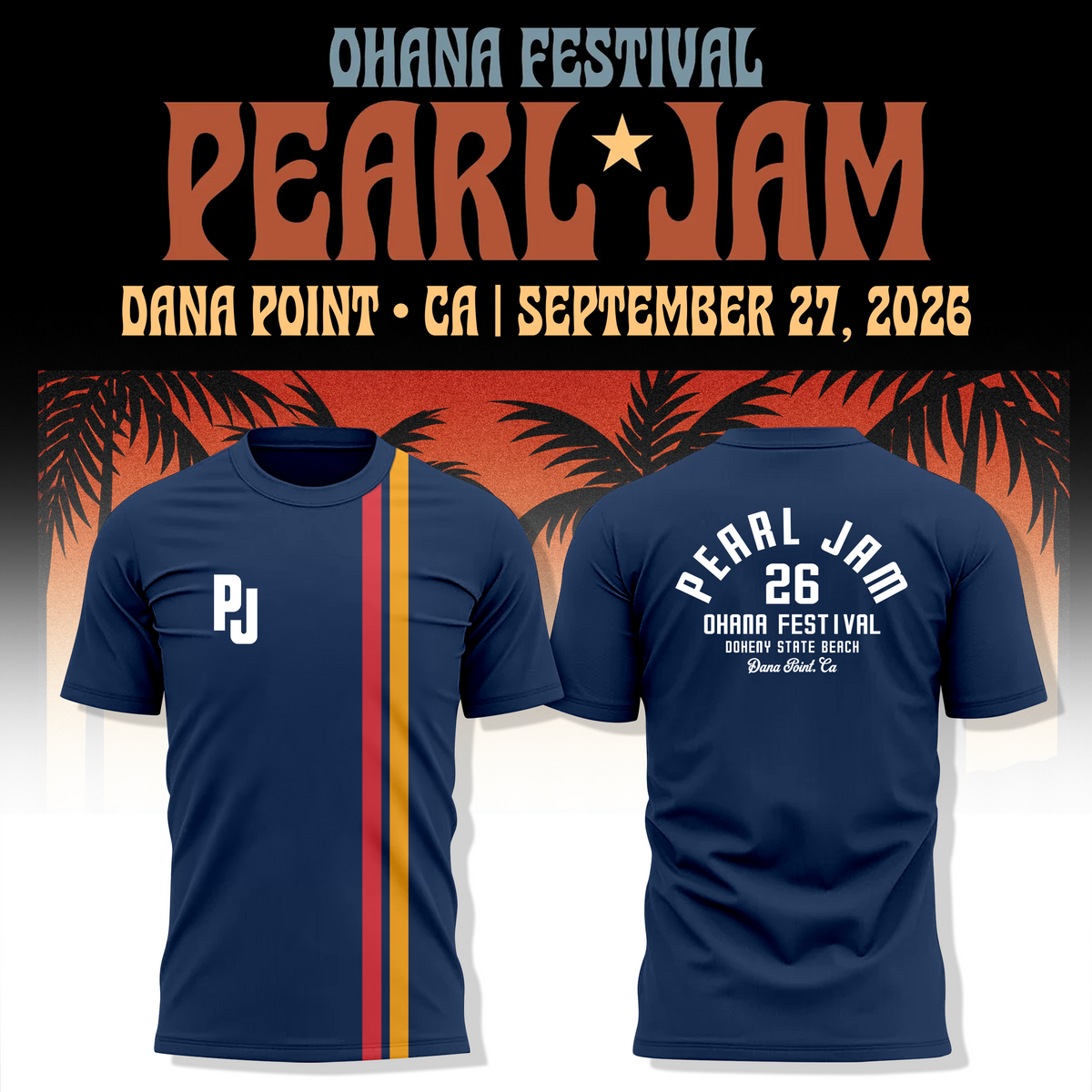 Pearl Jam Ohana Festival Dana Point 2026 T-Shirt