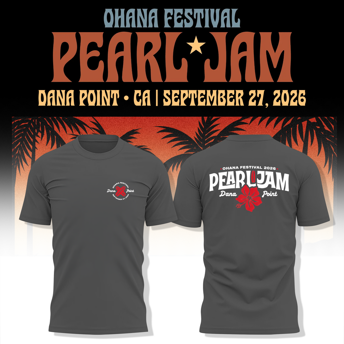 Pearl Jam Ohana Festival Dana Point 2026 T-Shirt